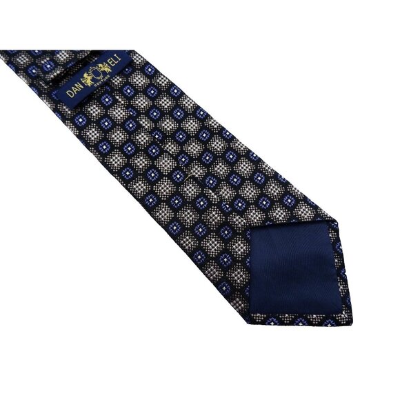 Dan Eli Couture Silk Tie Taupe Purple Check Woven Necktie - Picture 6 of 7